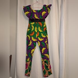 African Print Floral Women's Jumpsuit
